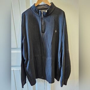 POLO Ralph Lauren BIG & TALL 1/4 Zip Pullover 3XLT. Black